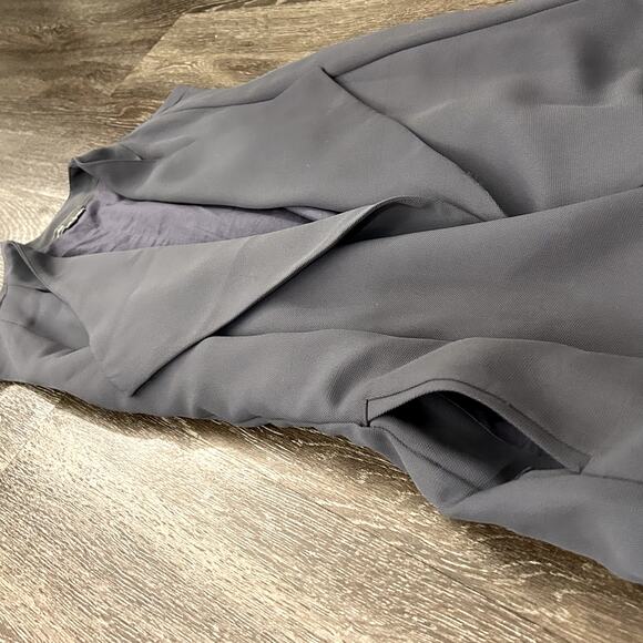 EUC Vince Long Draped Vest Crepe Gray Leather Tie Waist Sleeveless Belt Layering - Picture 15 of 16